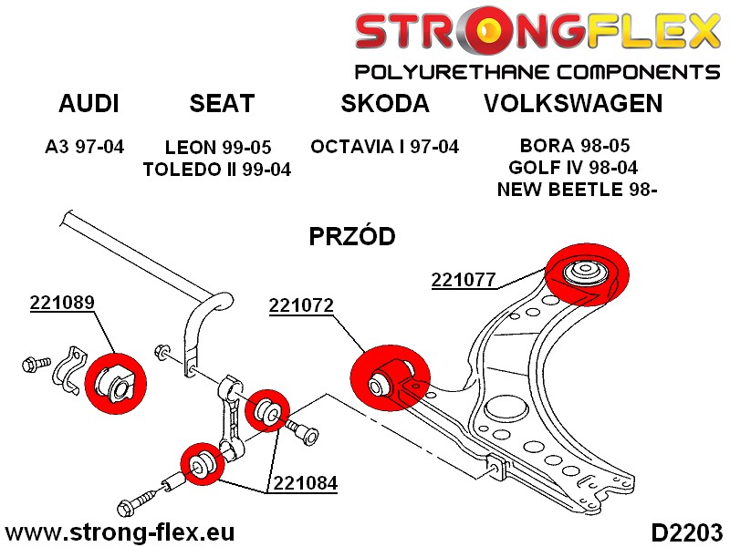 221084A: Bus stabilisatorstang SPORT