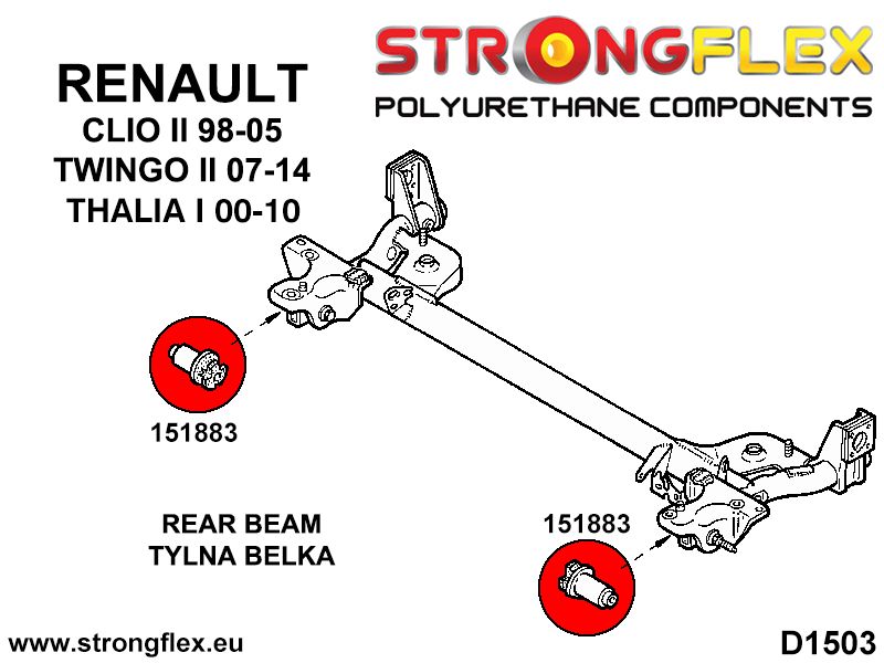 151883A: Rear beam bush SPORT