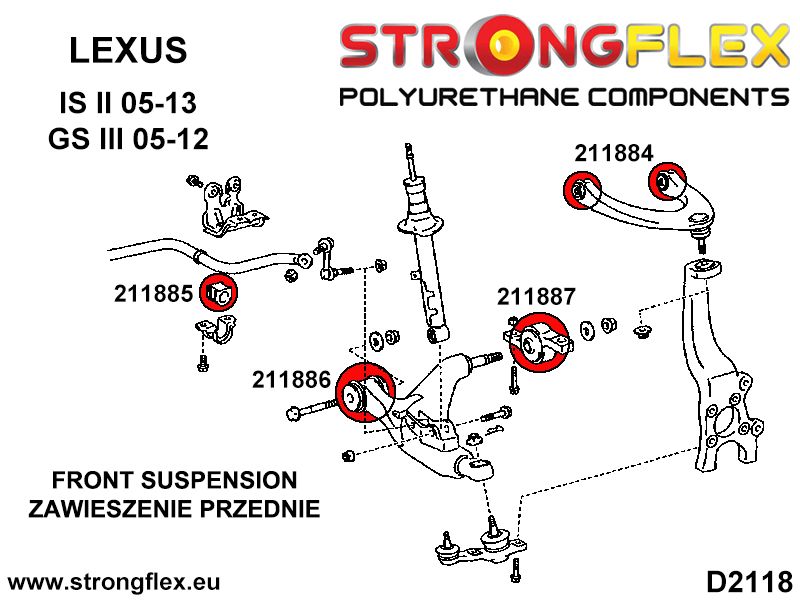 216235A: Full suspension polyurethane bush kit SPORT