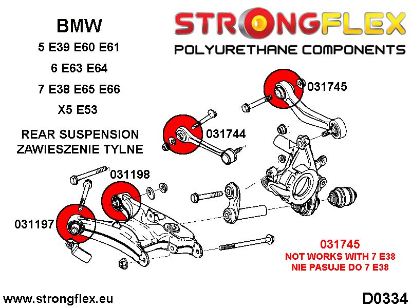 031744A: Rear track adjusts inner bushing SPORT 10mm