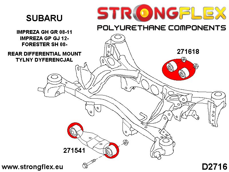 271618A: Rear diff rear mounting bush SPORT