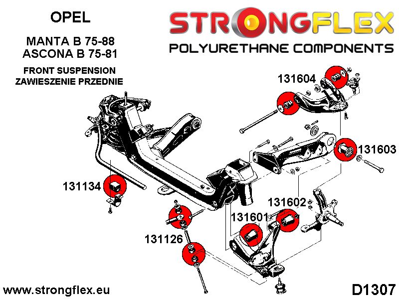 131603A: Front subframe rear mounting bush SPORT