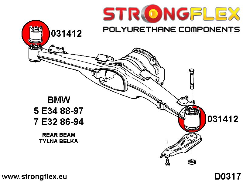 036172B: Rear suspension bush kit