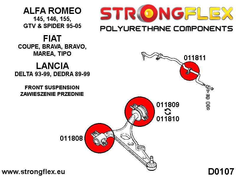 011810A: Front lower wishbone rear bush 48mm SPORT