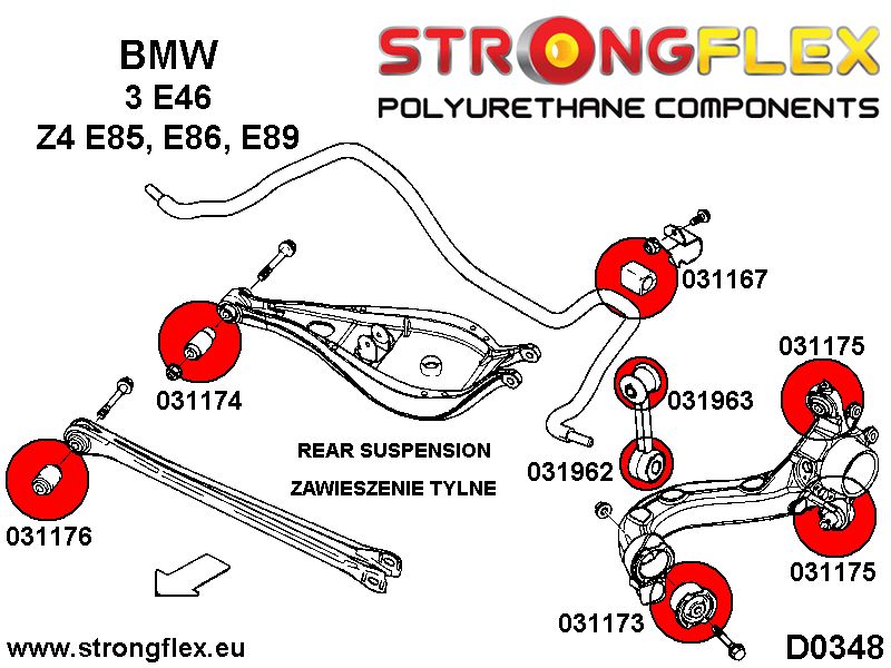 031962A: Rear anti roll bar link to anti roll bar bush SPORT