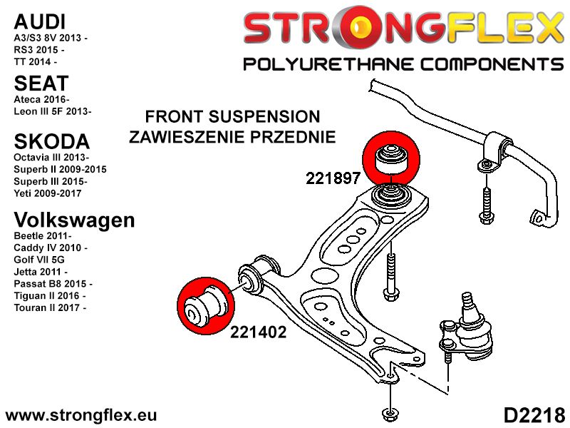 221402A: Front wishbone front bush SPORT