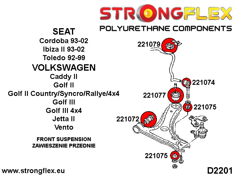 226017B: Front suspension bush kit