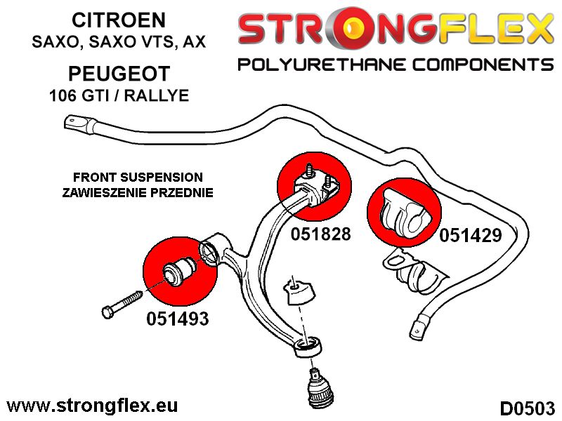 051493A: Front wishbone front bush SPORT