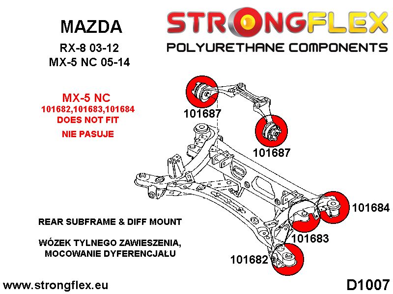 101682A: Rear beam - front bush SPORT