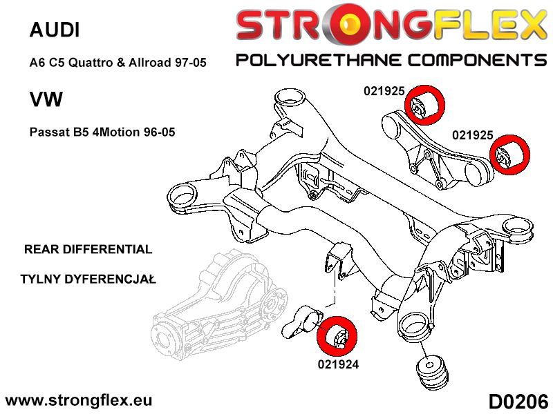 021924A: Rear diff mount - front bush SPORT