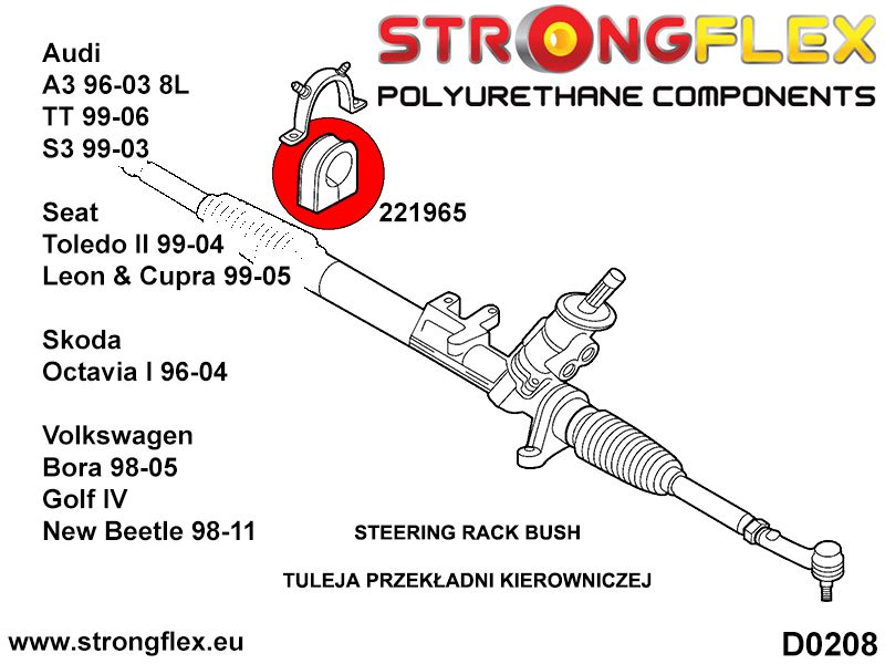 221965A: Steering rack mount bush SPORT