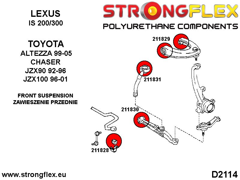 216232A: Front suspension bush kit SPORT