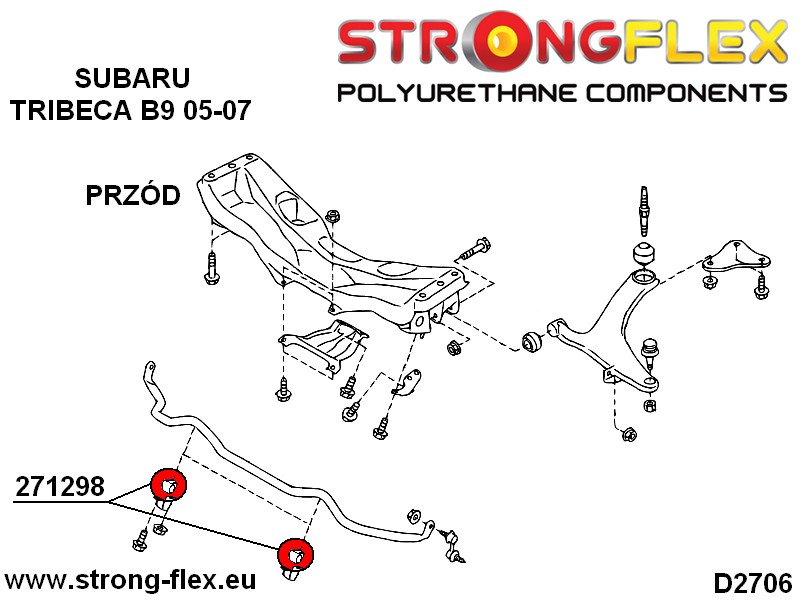 271298A: Voorste stabilisatorstangbus 25 mm SPORT