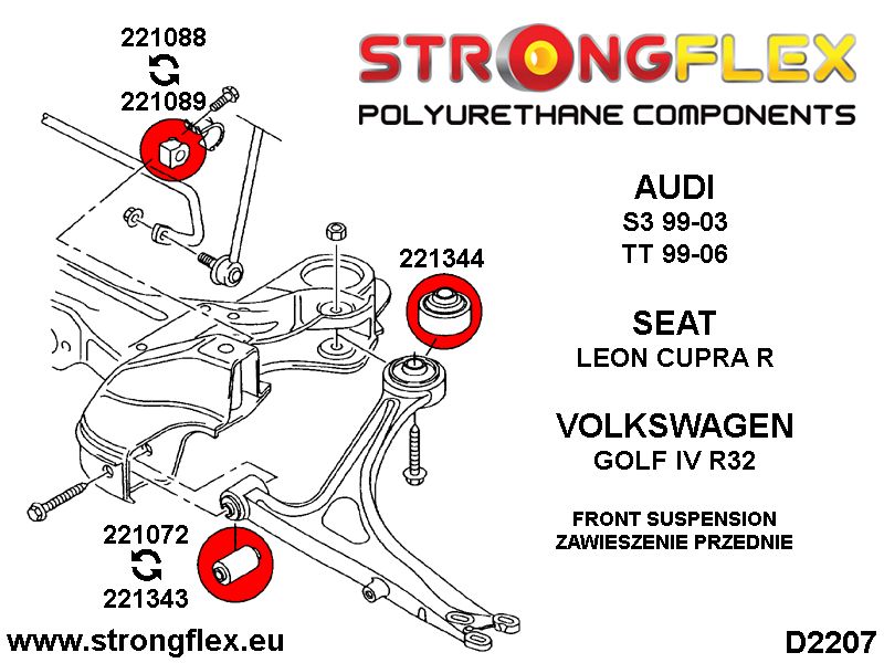 226121A: Full suspension bush kit SPORT