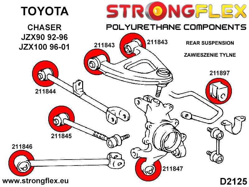 211844A: Rear track control arm Inner bush SPORT