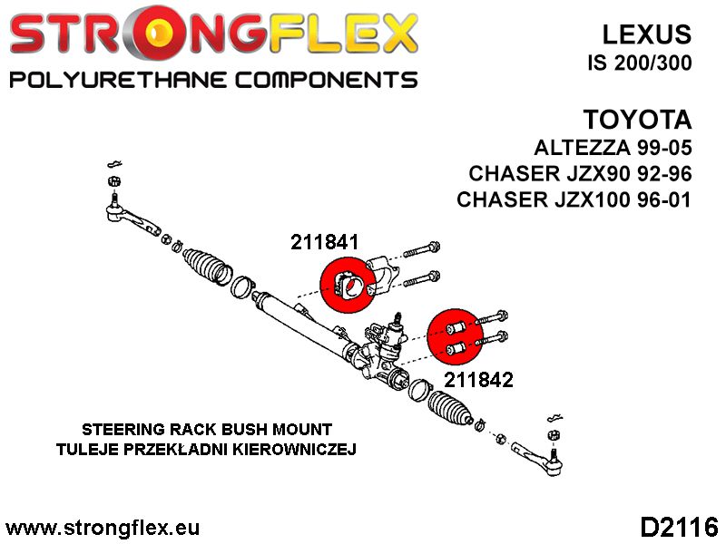 211842A: Steering rack mount bush SPORT