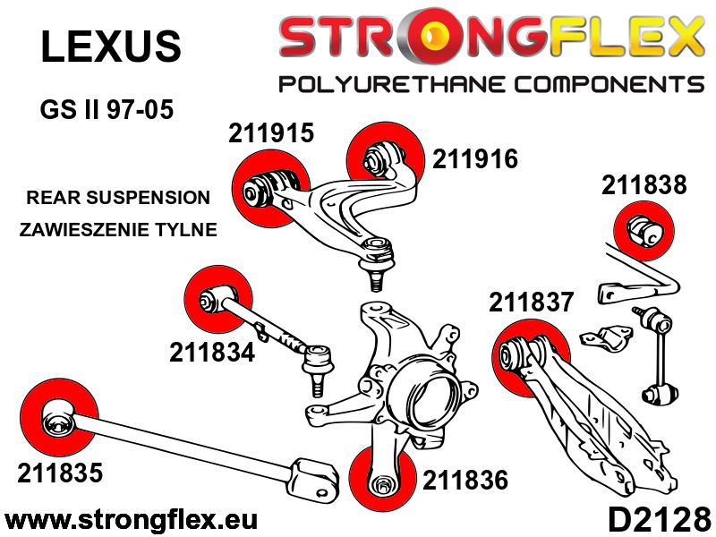 211834A: Rear toe adjuster inner bush SPORT