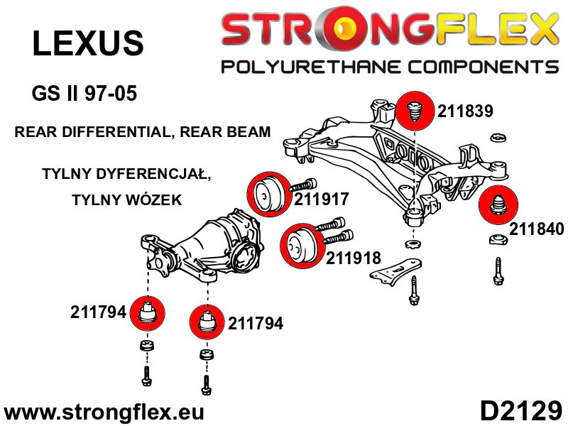 211839A: Rear beam - front bush SPORT