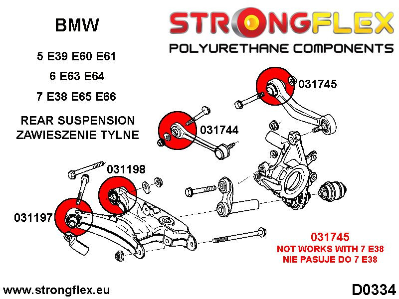 031197A: Rear lower wishbone front bushing SPORT 10mm