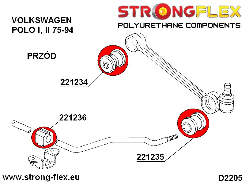 221236A: Front anti roll bar bush SPORT