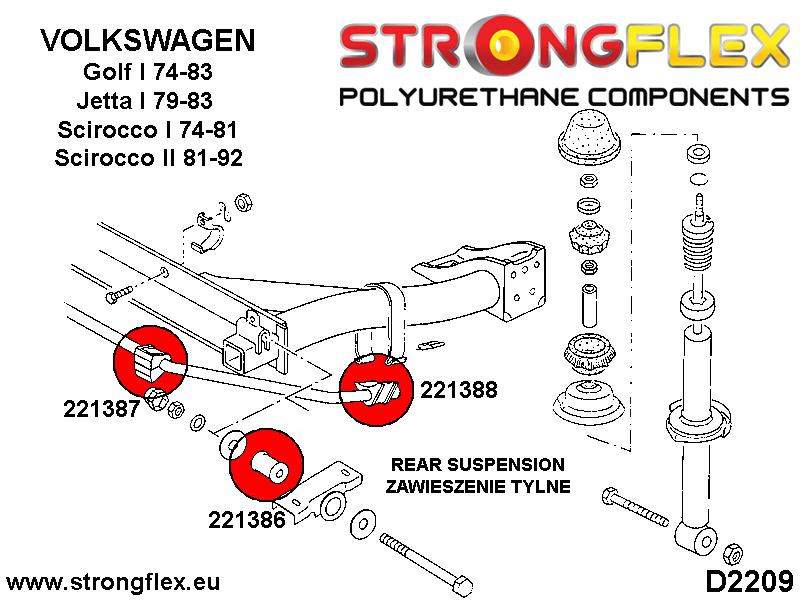 221387A: Binnenste bus stabilisatorstang achter SPORT