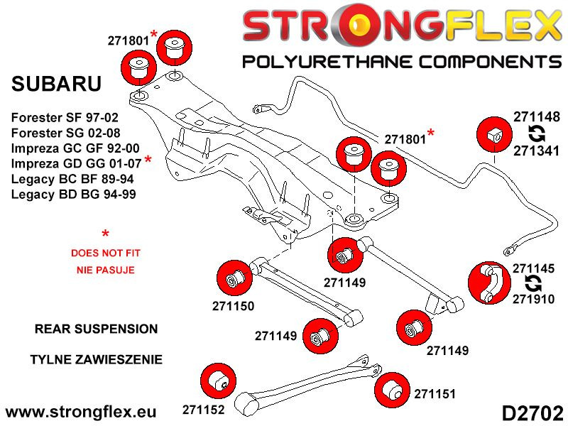 271148B: Rear anti roll bar bush