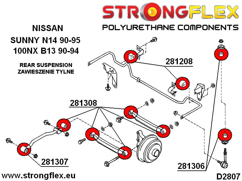 281208B: Rear anti roll bar bush