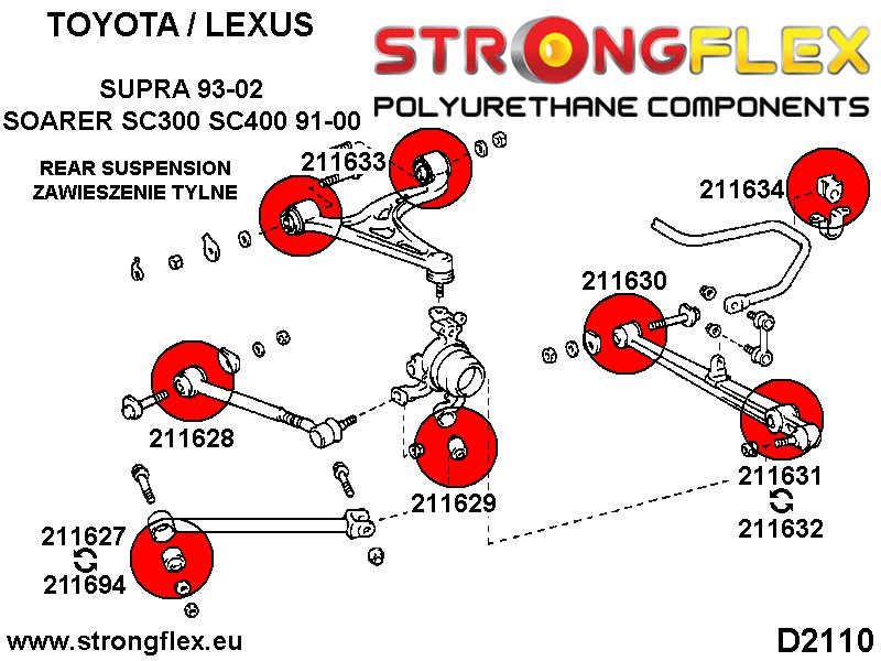 211634A: Rear anti roll bar bush SPORT Toyota Supra Mk4 JZA80 (1993-2002)