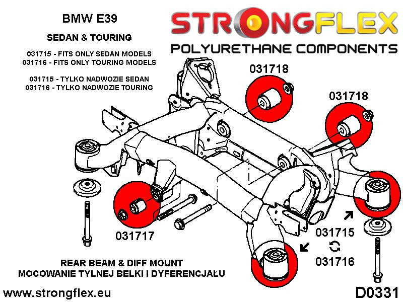 036190A: Rear beam bush kit E39 Sedan SPORT