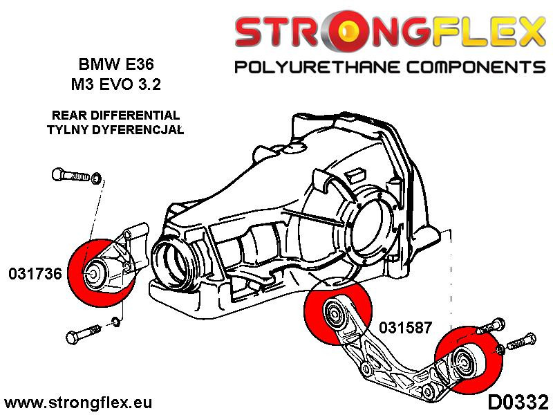 031736B: Achterste differentieelbevestiging - voorste bus BMW BMW E36