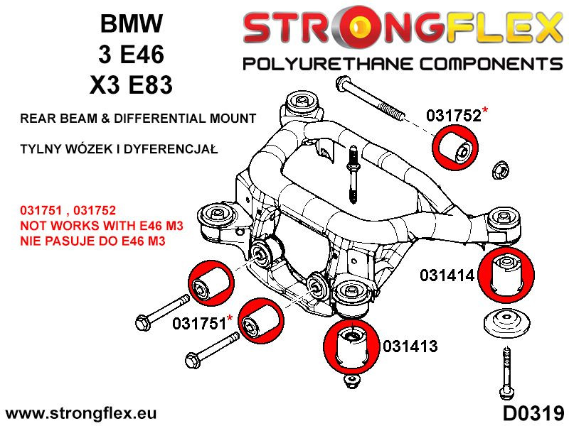 031752A: Rear differential rear mount bush SPORT
