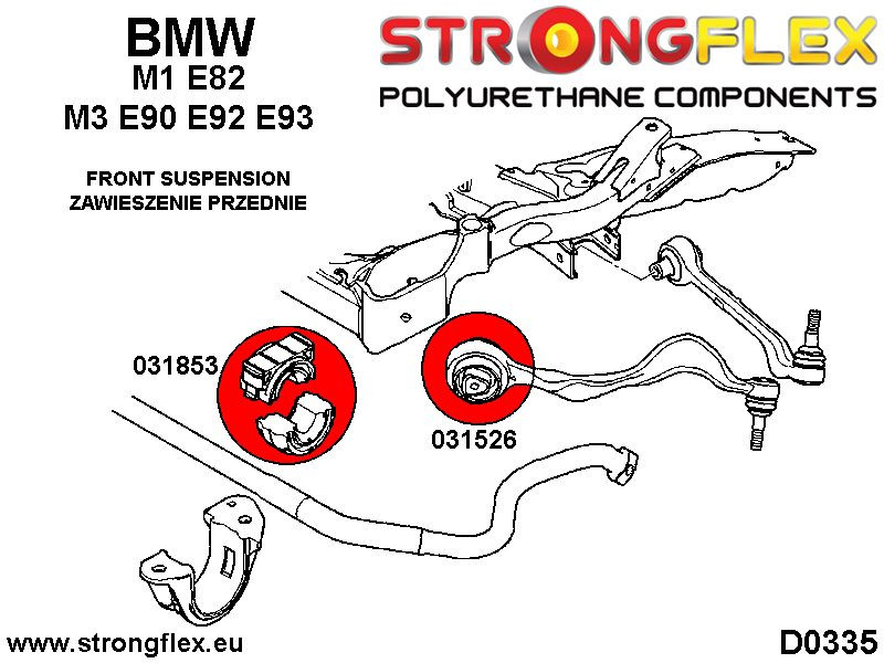 031853A: Voorste stabilisatorstangbus SPORT BMW BMW E90-93/E89(Z4)