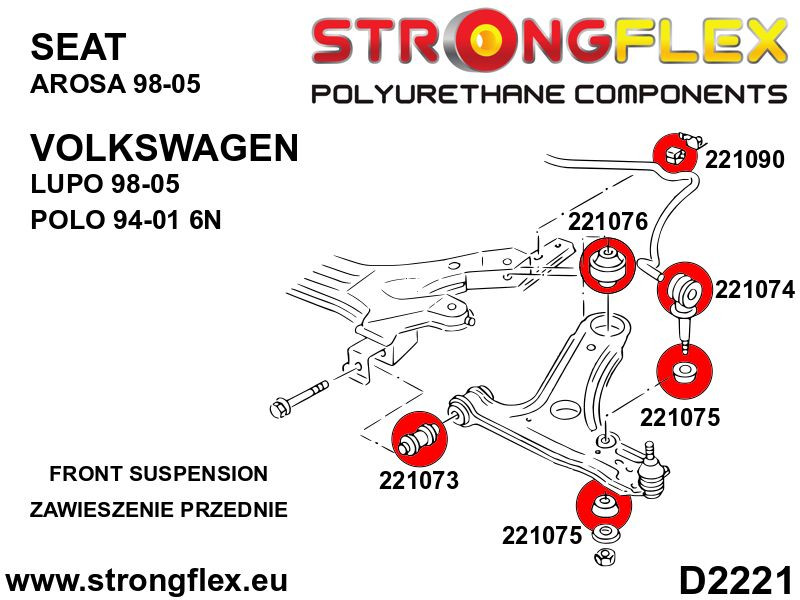 226161A: Front suspension bush kit SPORT
