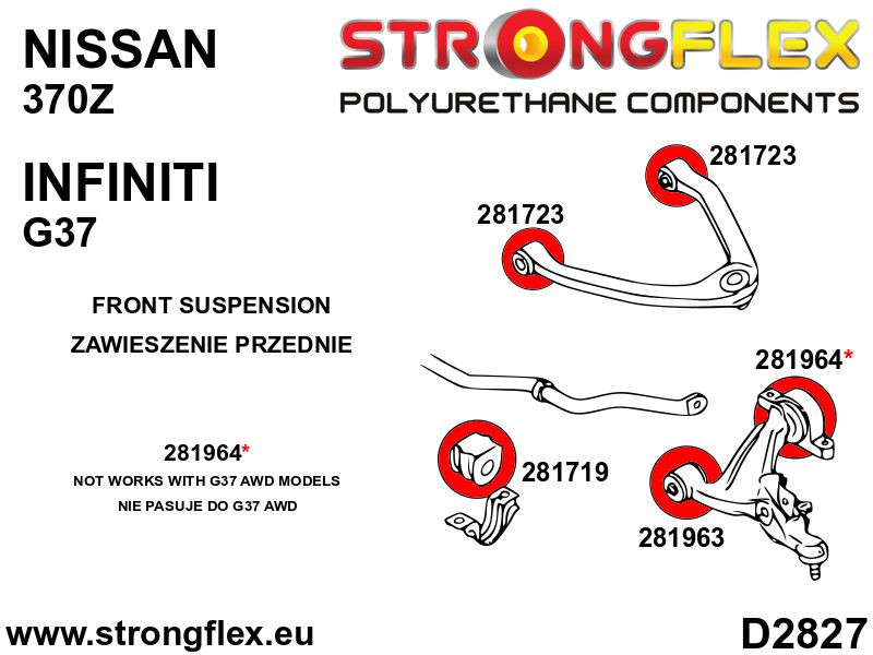 286201A: Front suspension bush kit SPORT