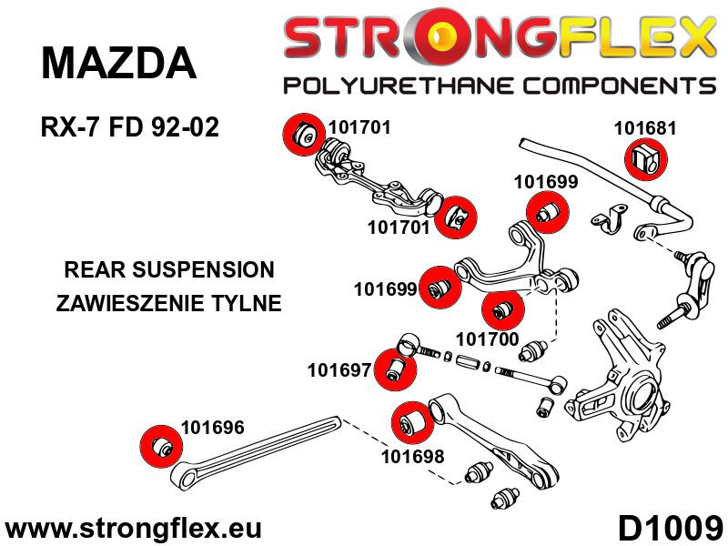 106183B: Rear suspension bush kit