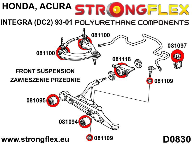 086196A: Front suspension bush kit SPORT