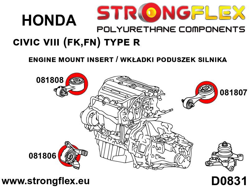 081806A: Engine mount insert – front SPORT