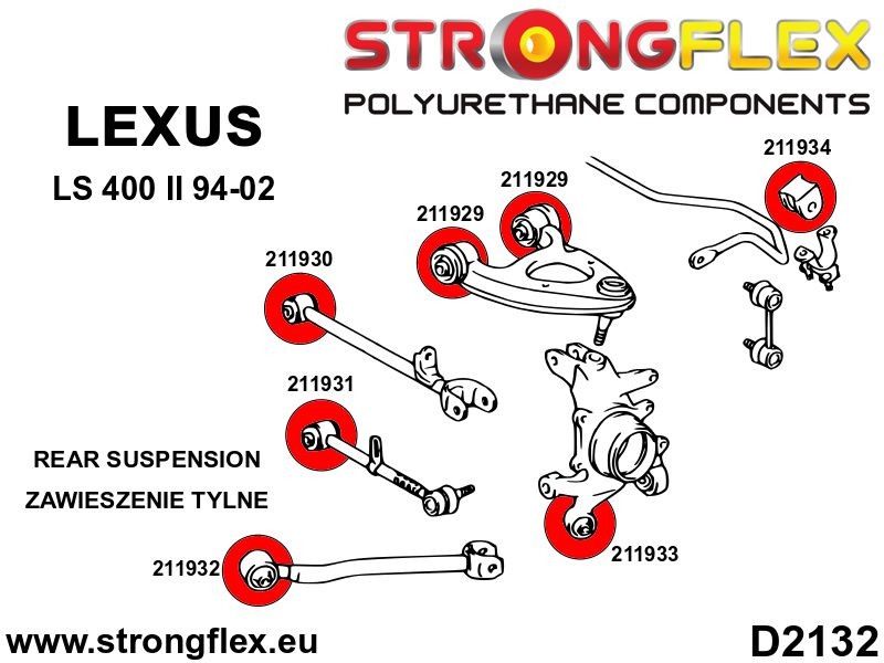 211934A: achterste stabilisatorstangbus SPORT