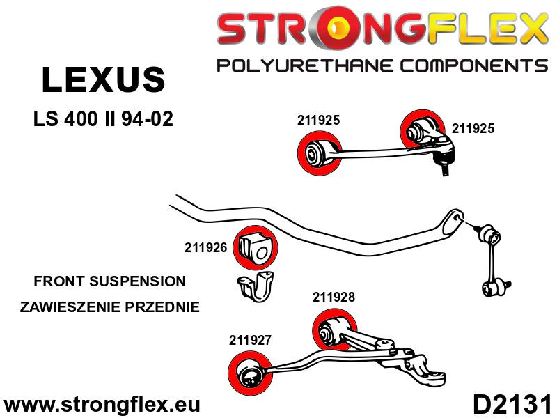216251A: Front suspension bush kit SPORT