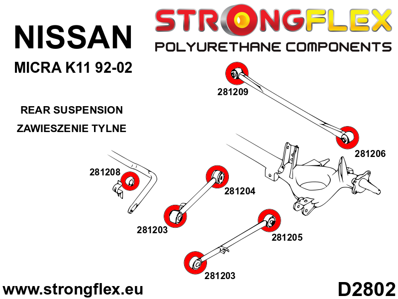 281203A: Rear arm-front bushing SPORT