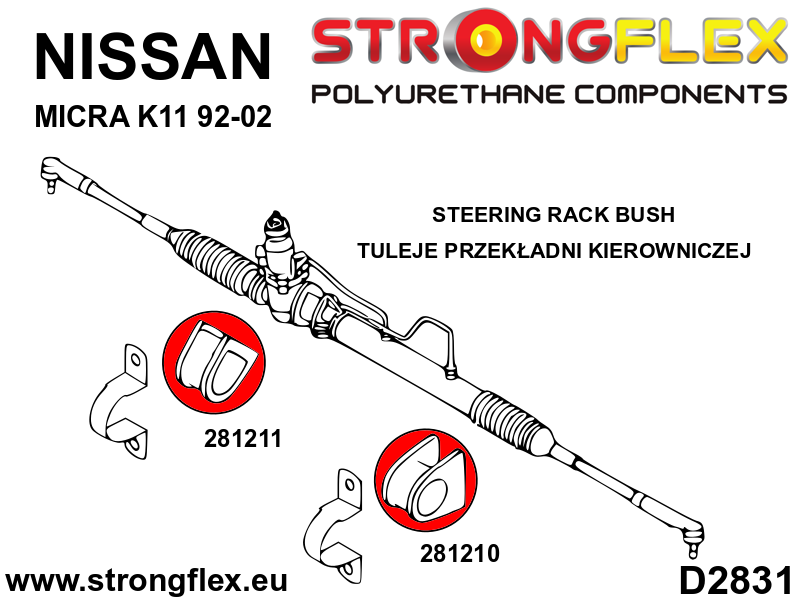 281210A: Steering rack bush SPORT