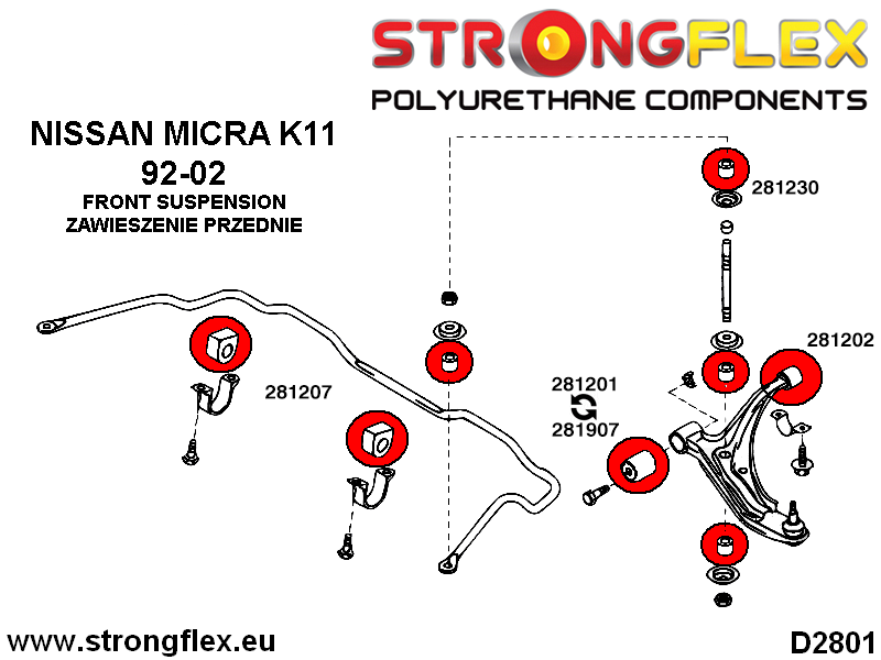 286057B: Full suspension bush kit