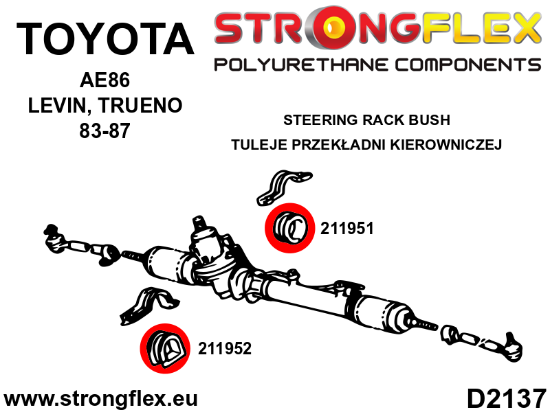 211951A: Steering rack bush SPORT