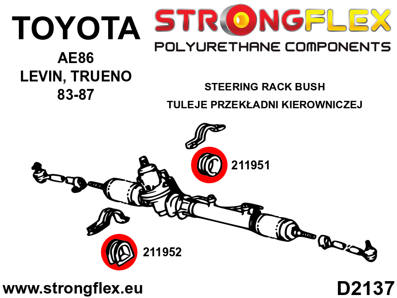 211952A: Steering rack bush SPORT