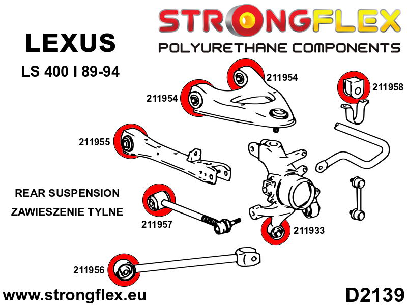 211955A: Rear track control arm Inner bush SPORT