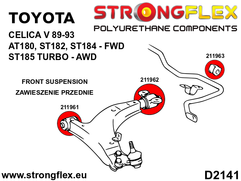 216261A: Front suspension bush kit SPORT