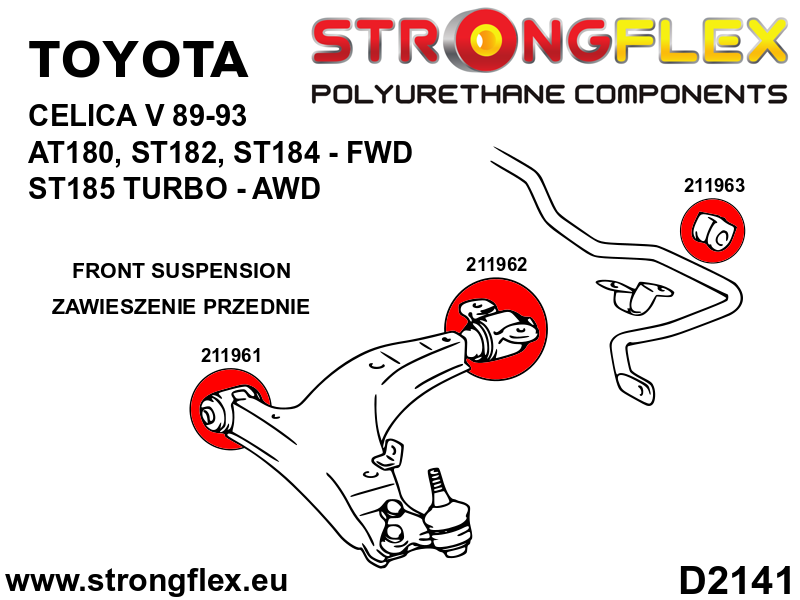 211962A: Front wishbone rear bush SPORT