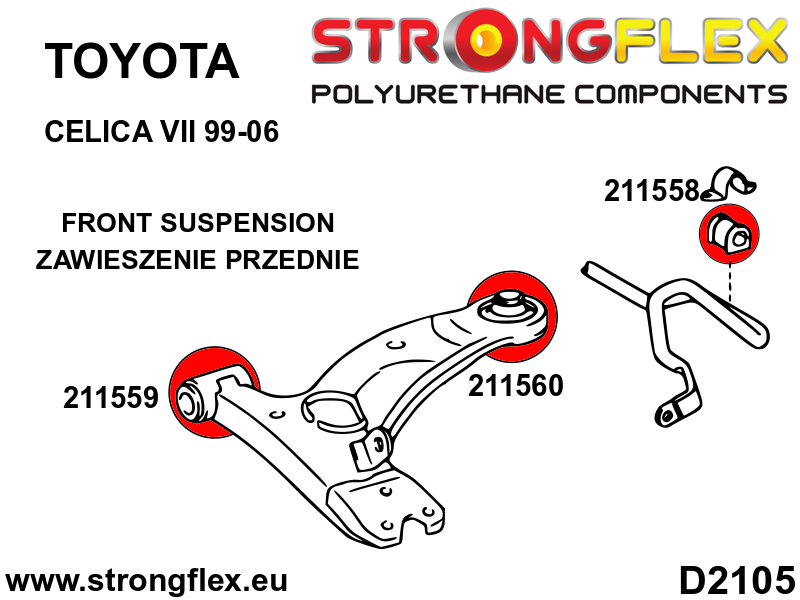 211559A: Front wishbone front bush SPORT