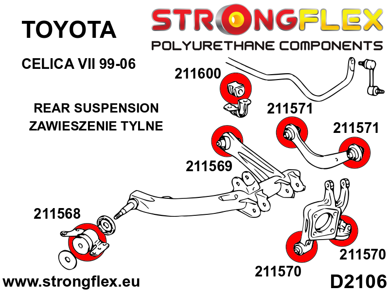 211600A: Rear anti roll bar bush SPORT