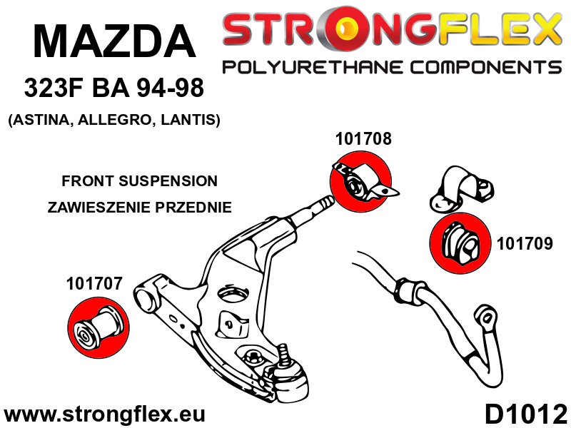 106185B: Busset voorwielophanging Mazda 323 F BA 94-98